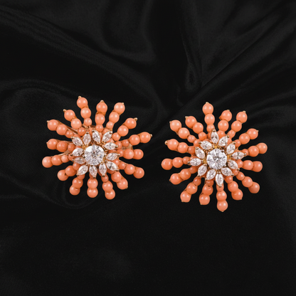 Polki Studs Polki Earrings Cocktail Earrings Diamond Studs Diamond Earrings Simple Studs Pearl Studs 925 Silver Earrings Silver Jewelry - SHABURIS