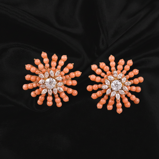 Polki Studs Polki Earrings Cocktail Earrings Diamond Studs Diamond Earrings Simple Studs Pearl Studs 925 Silver Earrings Silver Jewelry - SHABURIS