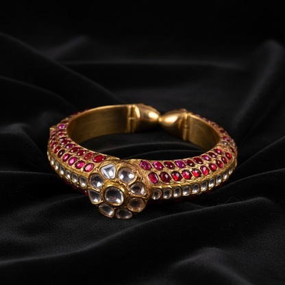 Latest Indian Jewelry,South Indian Jewellery,Pure silver kundan bangle,polki bangle,Indian Wedding Jewelry -NIHIRA-SHABURIS