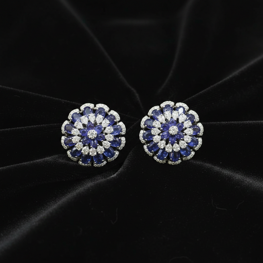 Polki Studs Polki Earrings Cocktail Earrings Diamond Studs Diamond Earrings Simple Studs Pearl Studs 925 Silver Earrings Silver Jewelry - SHABURIS