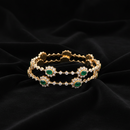 Diamond Bangles,South Indian Jewelry,silver indian Bangles,pure silver Swaroski Bangles,Indian Wedding Jewelry -NIHIRA-SHABURIS