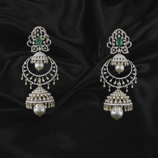 Polki Studs Polki Earrings Cocktail Earrings Diamond Studs Diamond Earrings Simple Studs Pearl Studs 925 Silver Earrings Silver Jewelry - SHABURIS