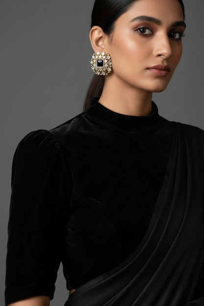 Polki Studs Polki Earrings Cocktail Earrings Diamond Studs Diamond Earrings Simple Studs Pearl Studs 925 Silver Earrings Silver Jewelry - SHABURIS