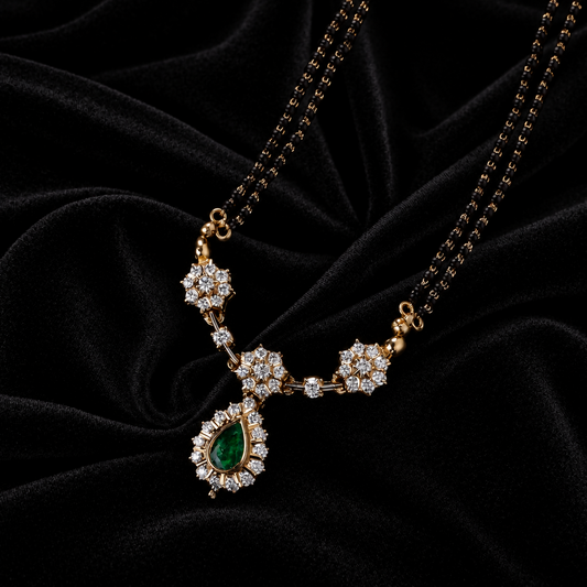 Indian Jewellery Designs,South Indian Jewellery,South Indian Jewelry,black beads mala,latest indian jewellery Designs - NIHIRA-SHABURIS