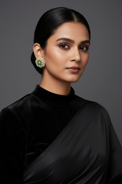 Polki Studs Polki Earrings Cocktail Earrings Diamond Studs Diamond Earrings Simple Studs Pearl Studs 925 Silver Earrings Silver Jewelry - SHABURIS