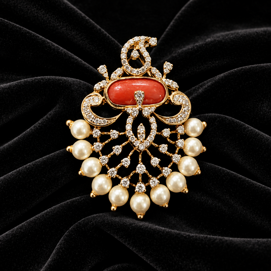 Coral pendant bead jewelry gemstone jewelry polki diamond emerald necklace pure silver jewelry south indian gold jewelry sets -SHABURIS