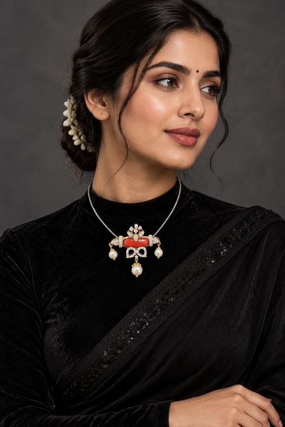 Coral pendant bead jewelry gemstone jewelry polki diamond emerald necklace pure silver jewelry south indian gold jewelry sets -SHABURIS