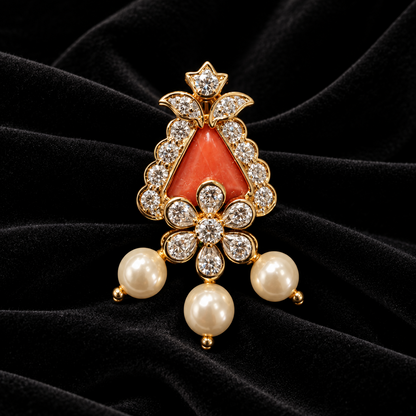 Coral pendant bead jewelry gemstone jewelry polki diamond emerald necklace pure silver jewelry south indian gold jewelry sets -SHABURIS