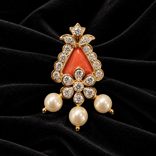 Coral pendant bead jewelry gemstone jewelry polki diamond emerald necklace pure silver jewelry south indian gold jewelry sets -SHABURIS