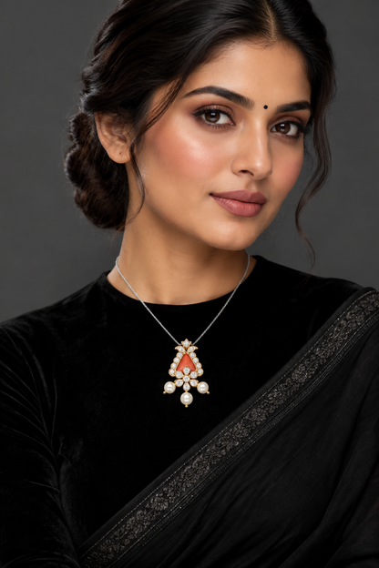 Coral pendant bead jewelry gemstone jewelry polki diamond emerald necklace pure silver jewelry south indian gold jewelry sets -SHABURIS