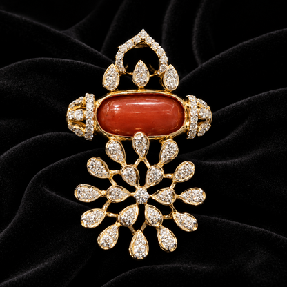 Coral pendant bead jewelry gemstone jewelry polki diamond emerald necklace pure silver jewelry south indian gold jewelry sets -SHABURIS