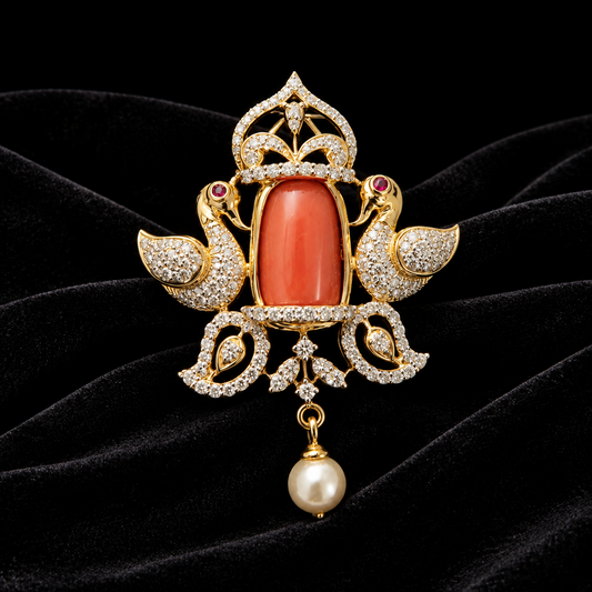 Coral pendant bead jewelry gemstone jewelry polki diamond emerald necklace pure silver jewelry south indian gold jewelry sets -SHABURIS