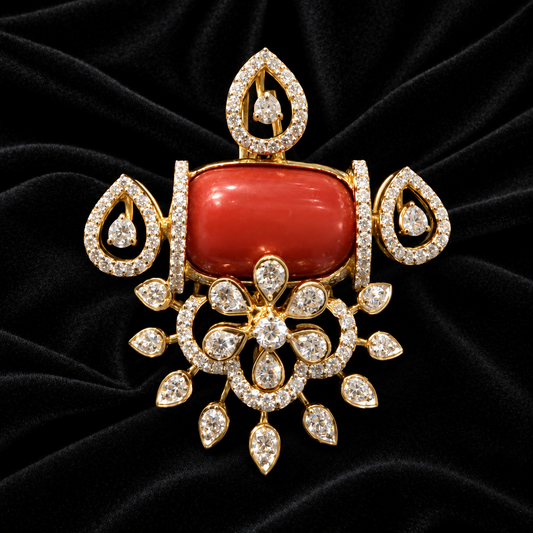 Coral pendant bead jewelry gemstone jewelry polki diamond emerald necklace pure silver jewelry south indian gold jewelry sets -SHABURIS