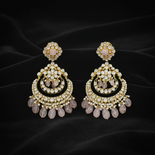 Polki Studs Polki Earrings Cocktail Earrings Diamond Studs Diamond Earrings Simple Studs Pearl Studs 925 Silver Earrings Silver Jewelry - SHABURIS
