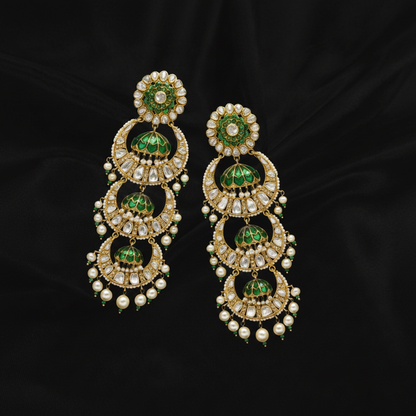 Polki Studs Polki Earrings Cocktail Earrings Diamond Studs Diamond Earrings Simple Studs Pearl Studs 925 Silver Earrings Silver Jewelry - SHABURIS