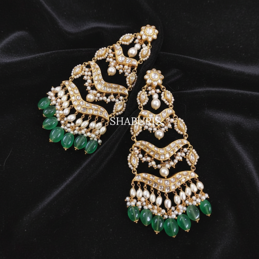 Polki jewelry destination wedding jewelry pure silver  925 silver jewelry indian lyte weight jewelry chandbali morganites -SHABURIS
