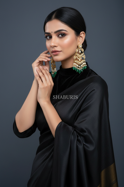 Polki jewelry destination wedding jewelry pure silver  925 silver jewelry indian lyte weight jewelry chandbali morganites -SHABURIS