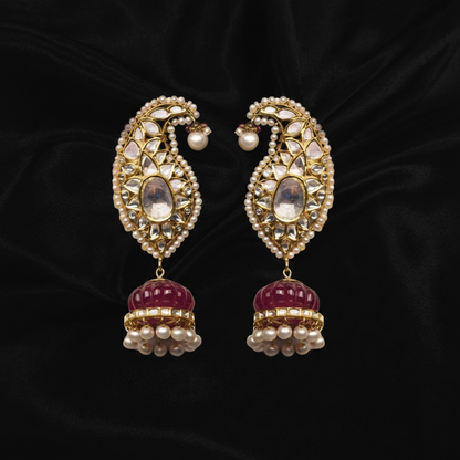 Polki Studs Polki Earrings Cocktail Earrings Diamond Studs Diamond Earrings Simple Studs Pearl Studs 925 Silver Earrings Silver Jewelry - SHABURIS