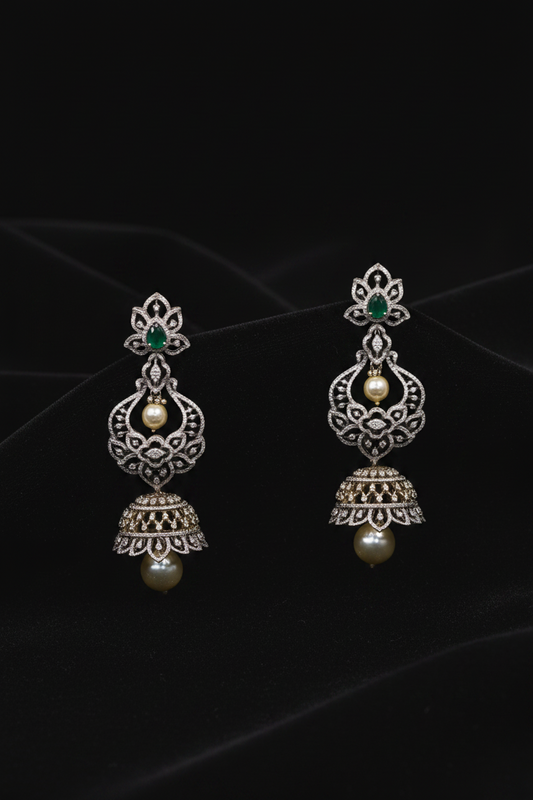Polki Studs Polki Earrings Cocktail Earrings Diamond Studs Diamond Earrings Simple Studs Pearl Studs 925 Silver Earrings Silver Jewelry - SHABURIS