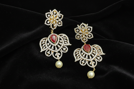 Polki Studs Polki Earrings Cocktail Earrings Diamond Studs Diamond Earrings Simple Studs Pearl Studs 925 Silver Earrings Silver Jewelry - SHABURIS