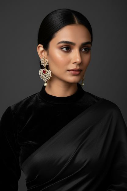 Polki Studs Polki Earrings Cocktail Earrings Diamond Studs Diamond Earrings Simple Studs Pearl Studs 925 Silver Earrings Silver Jewelry - SHABURIS