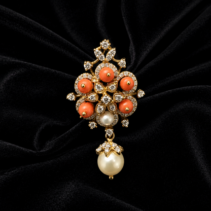 Coral pendant bead jewelry gemstone jewelry polki diamond emerald necklace pure silver jewelry south indian gold jewelry sets -SHABURIS