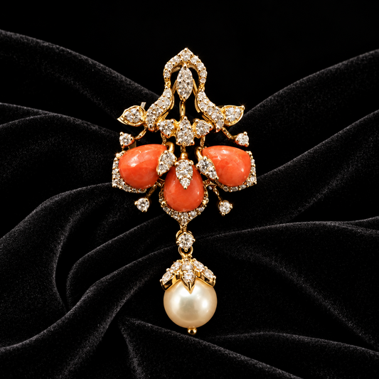 Coral pendant bead jewelry gemstone jewelry polki diamond emerald necklace pure silver jewelry south indian gold jewelry sets -SHABURIS