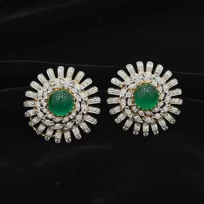 Polki Studs Polki Earrings Cocktail Earrings Diamond Studs Diamond Earrings Simple Studs Pearl Studs 925 Silver Earrings Silver Jewelry - SHABURIS