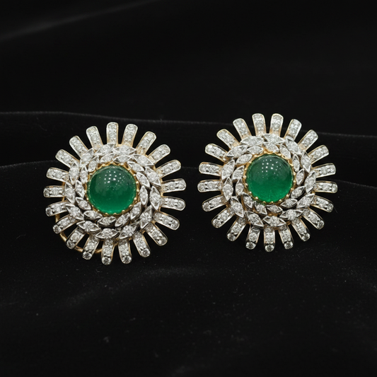 Polki Studs Polki Earrings Cocktail Earrings Diamond Studs Diamond Earrings Simple Studs Pearl Studs 925 Silver Earrings Silver Jewelry - SHABURIS