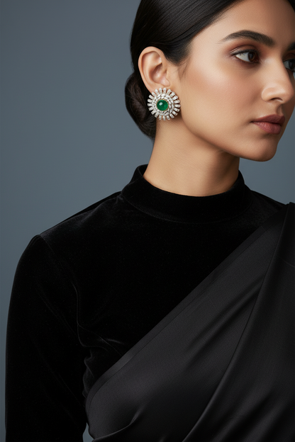 Polki Studs Polki Earrings Cocktail Earrings Diamond Studs Diamond Earrings Simple Studs Pearl Studs 925 Silver Earrings Silver Jewelry - SHABURIS