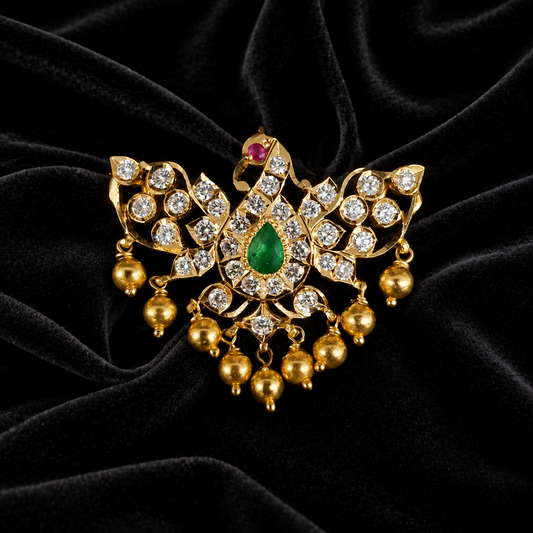 Ruby pendant bead jewelry gemstone jewelry polki diamond emerald necklace pure silver jewelry south indian gold jewelry sets -SHABURIS