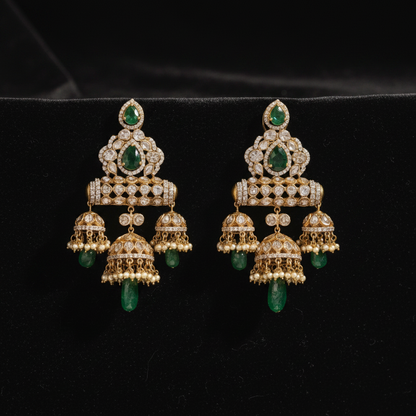 Polki Studs Polki Earrings Cocktail Earrings Diamond Studs Diamond Earrings Simple Studs Pearl Studs 925 Silver Earrings Silver Jewelry - SHABURIS