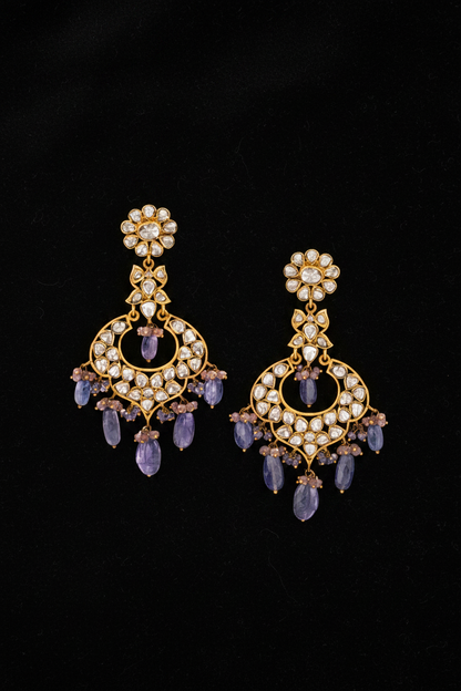 Polki Studs Polki Earrings Cocktail Earrings Diamond Studs Diamond Earrings Simple Studs Pearl Studs 925 Silver Earrings Silver Jewelry - SHABURIS