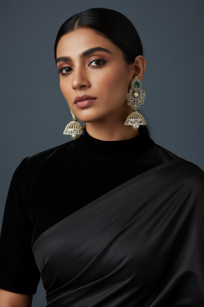 Polki Studs Polki Earrings Cocktail Earrings Diamond Studs Diamond Earrings Simple Studs Pearl Studs 925 Silver Earrings Silver Jewelry - SHABURIS