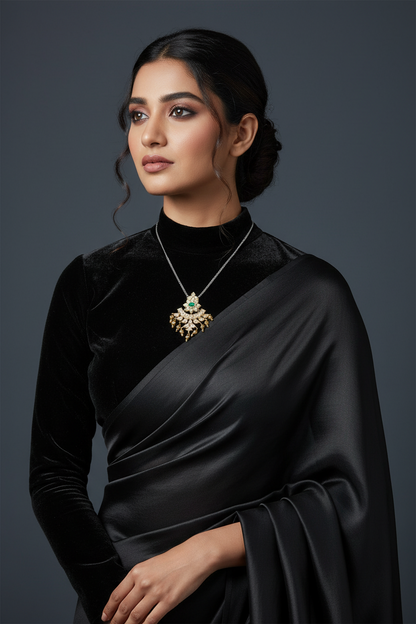 Jewelry set diamond pendant emerald pure silver jewelry indian gifting statement jewelry simple jewelry -SHABURIS