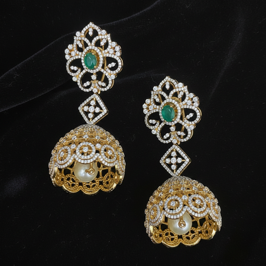 Polki Studs Polki Earrings Cocktail Earrings Diamond Studs Diamond Earrings Simple Studs Pearl Studs 925 Silver Earrings Silver Jewelry - SHABURIS