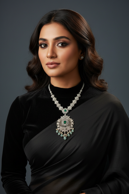 Ruby pendant bead jewelry gemstone jewelry polki diamond emerald necklace pure silver jewelry south indian gold jewelry sets -SHABURIS