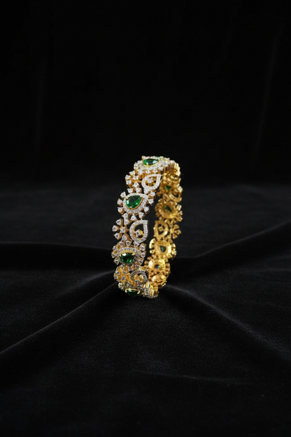 Diamond Bangles,South Indian Jewelry,silver indian Bangles,pure silver Swaroski Bangles,Indian Wedding Jewelry -NIHIRA-SHABURIS