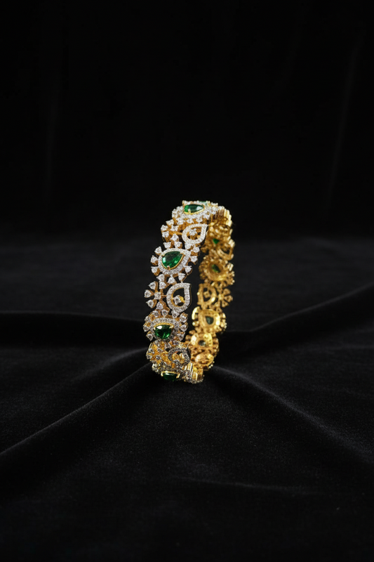 Diamond Bangles,South Indian Jewelry,silver indian Bangles,pure silver Swaroski Bangles,Indian Wedding Jewelry -NIHIRA-SHABURIS