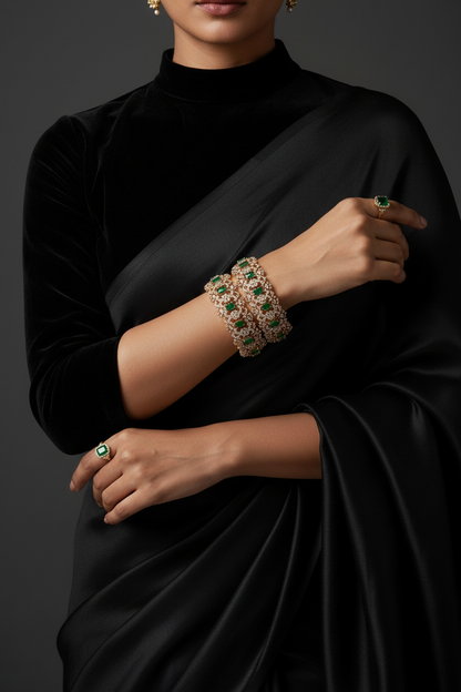 Diamond Bangles,South Indian Jewelry,silver indian Bangles,pure silver Swaroski Bangles,Indian Wedding Jewelry -NIHIRA-SHABURIS