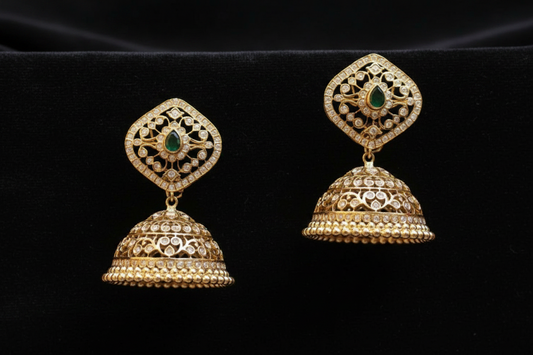 Polki Studs Polki Earrings Cocktail Earrings Diamond Studs Diamond Earrings Simple Studs Pearl Studs 925 Silver Earrings Silver Jewelry - SHABURIS