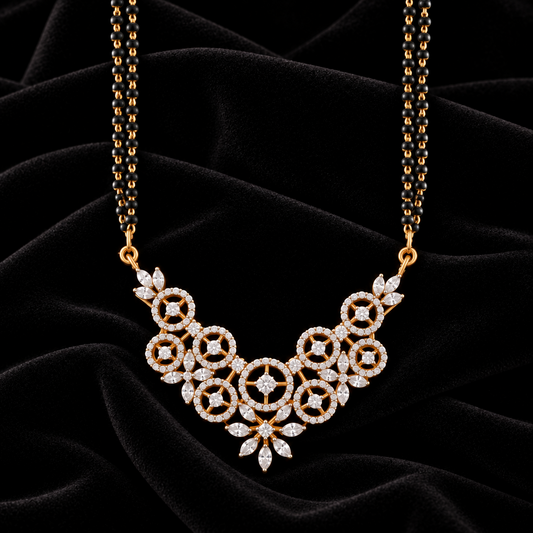 Black diamonds necklace,South Indian Jewelry,Pure silver Mangalsutra pendent,Nallapusalu Pendent,Indian Wedding Jewelry -NIHIRA-SHABURIS