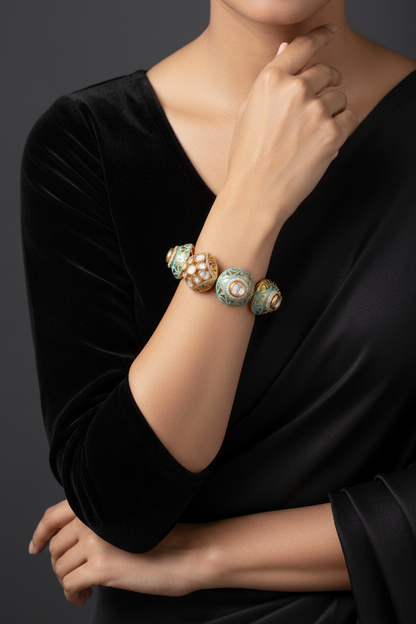 Pacheli Jewelry,Pure Silver Jewelry Indian ,polki bangles,Indian bangles,Indian Bridal,Indian Wedding Jewelry-SHABURIS jewelry