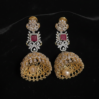 Polki Studs Polki Earrings Cocktail Earrings Diamond Studs Diamond Earrings Simple Studs Pearl Studs 925 Silver Earrings Silver Jewelry - SHABURIS