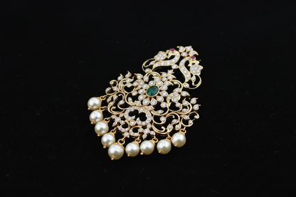 Diamond pendent Pure Silver jewelry Indian ,diamond Necklace,Indian Necklace,swarovski diamond pendent,diamond set-NIHIRA-SHABURIS
