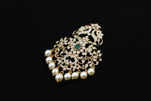 Diamond pendent Pure Silver jewelry Indian ,diamond Necklace,Indian Necklace,swarovski diamond pendent,diamond set-NIHIRA-SHABURIS