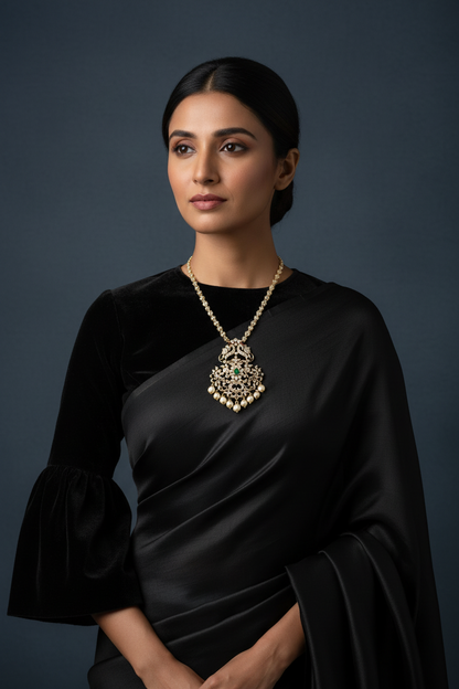 Diamond pendent Pure Silver jewelry Indian ,diamond Necklace,Indian Necklace,swarovski diamond pendent,diamond set-NIHIRA-SHABURIS