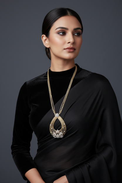 Diamond pendent Pure Silver jewelry Indian ,diamond Necklace,Indian Necklace,swarovski diamond pendent,diamond set-NIHIRA-SHABURIS