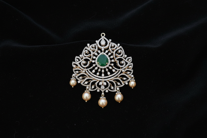Diamond pendent Pure Silver jewelry Indian ,diamond Necklace,Indian Necklace,swarovski diamond pendent,diamond set-NIHIRA-SHABURIS