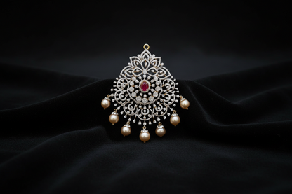 Diamond pendent Pure Silver jewelry Indian ,diamond Necklace,Indian Necklace,swarovski diamond pendent,diamond set-NIHIRA-SHABURIS